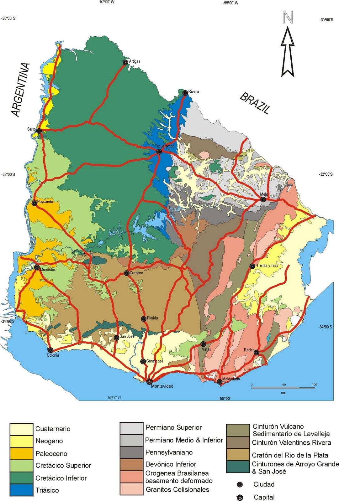 แผนที่ของอุรุกวัยสภาพอากาศ
