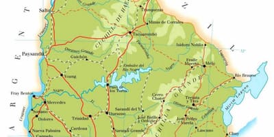 แผนที่อุรุกวัยของภูมิศาสตร์